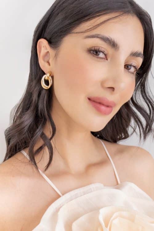 Aretes Bicolor Oro con Plata